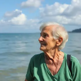 idosa com Parkinson